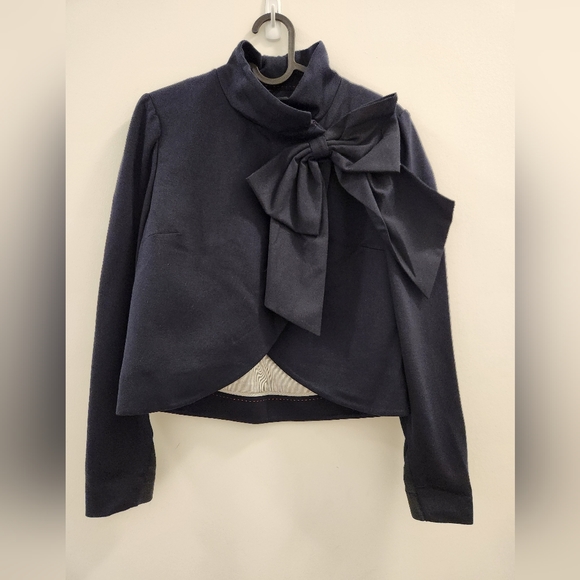 NWOT Alice + Olivia navy blue blazer with bow - Picture 1 of 7
